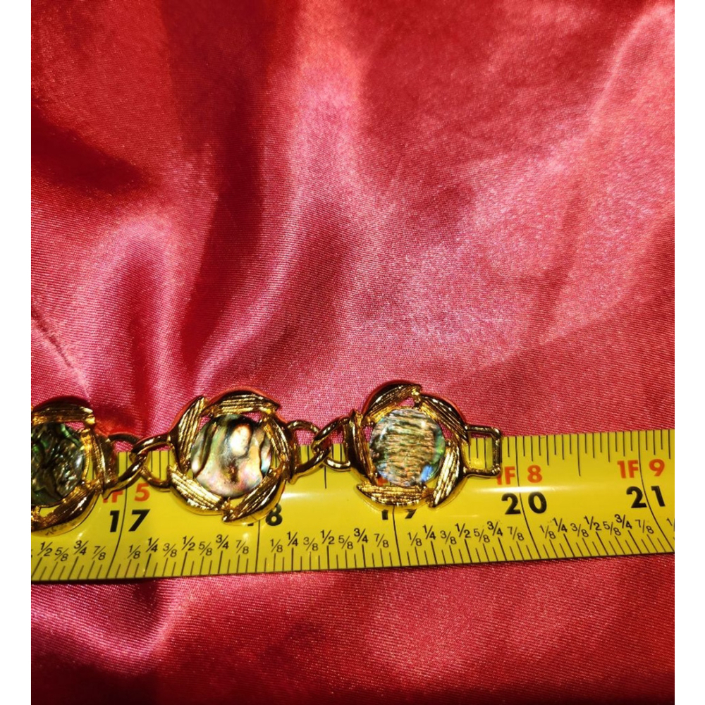 Collar Link Necklace and Earrings Vintage Set Textured Gold Tone - Picture 4 of 4